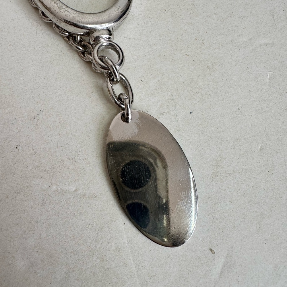 FENDI Vintage Necklace Selleria Oval Plate Charm 925 Silver - Picture 4 of 13